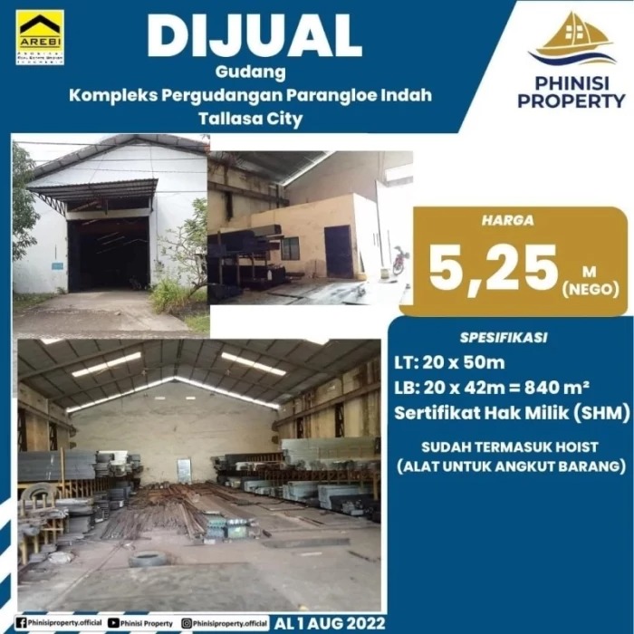 Dijual Gudang Kompleks Pergudangan Parangloe Indah Tallasa City Dijual Gudang Kompleks Pergudangan Parangloe Indah Tallasa City