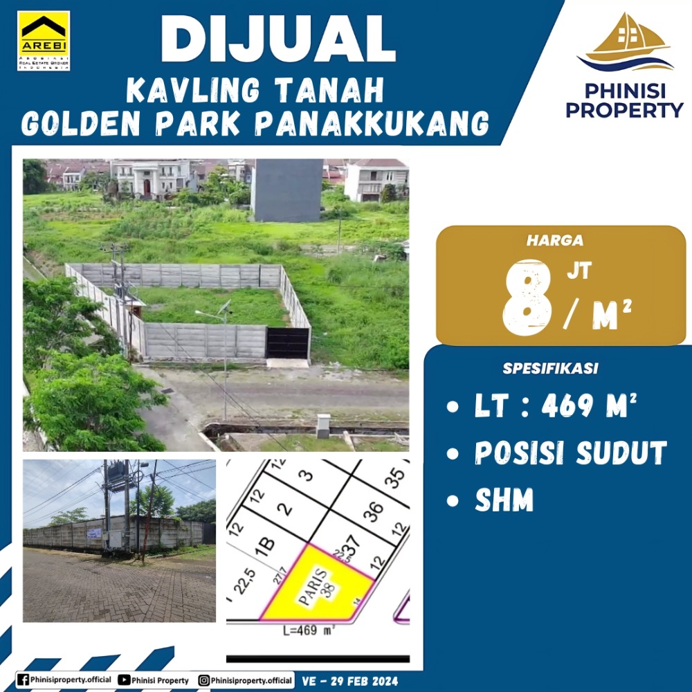 Dijual Kavling Tanah Golden Park Area Panakkukang