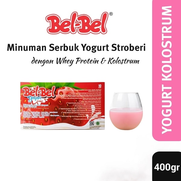 Bel-Bel Yogurt Stroberi Kolostrum Kesehatan Pencernaan
