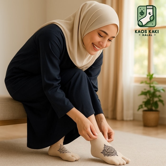 Gambar Wanita Memakai Kaos Kaki Halal