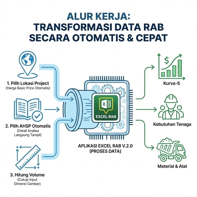 Diagram Alur Kerja Aplikasi Excel RAB