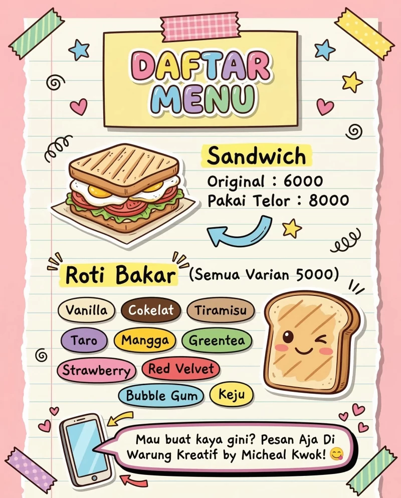 Desain menu F&B