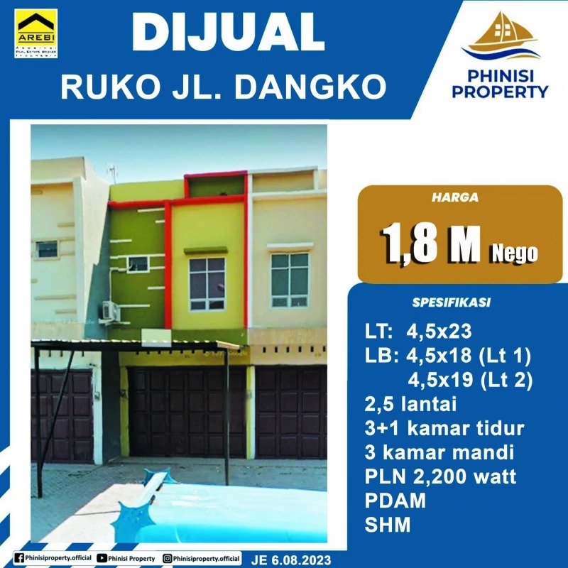 Dijual Ruko Jalan Dangko