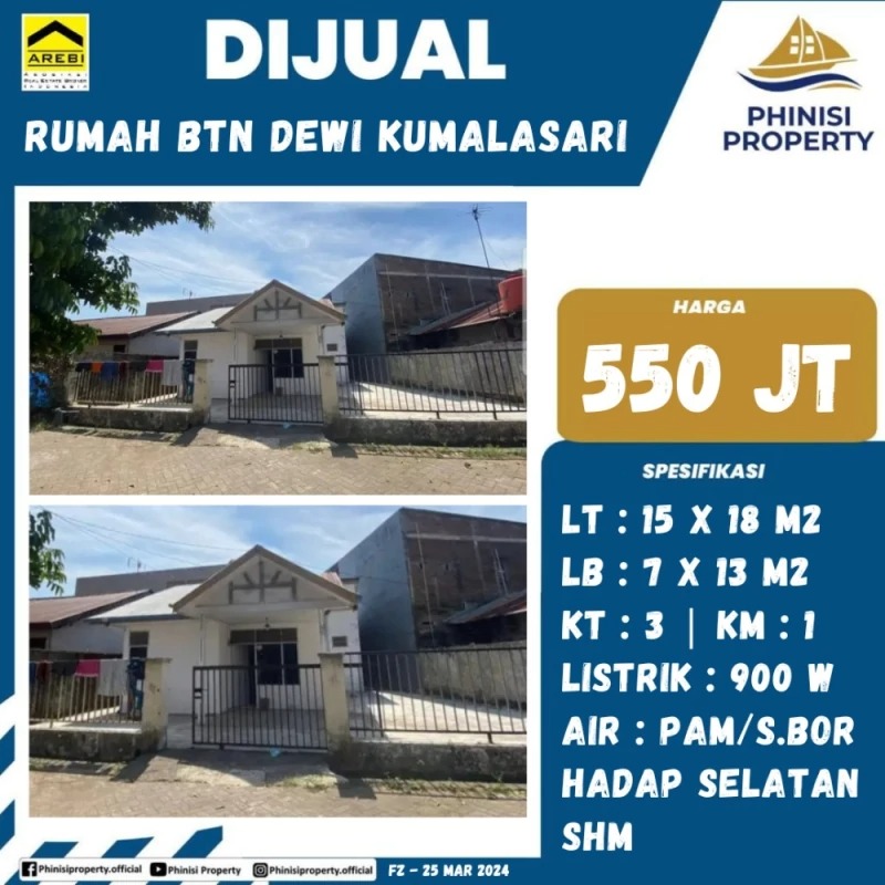Dijual Rumah BTN Dewi Kumalasari
