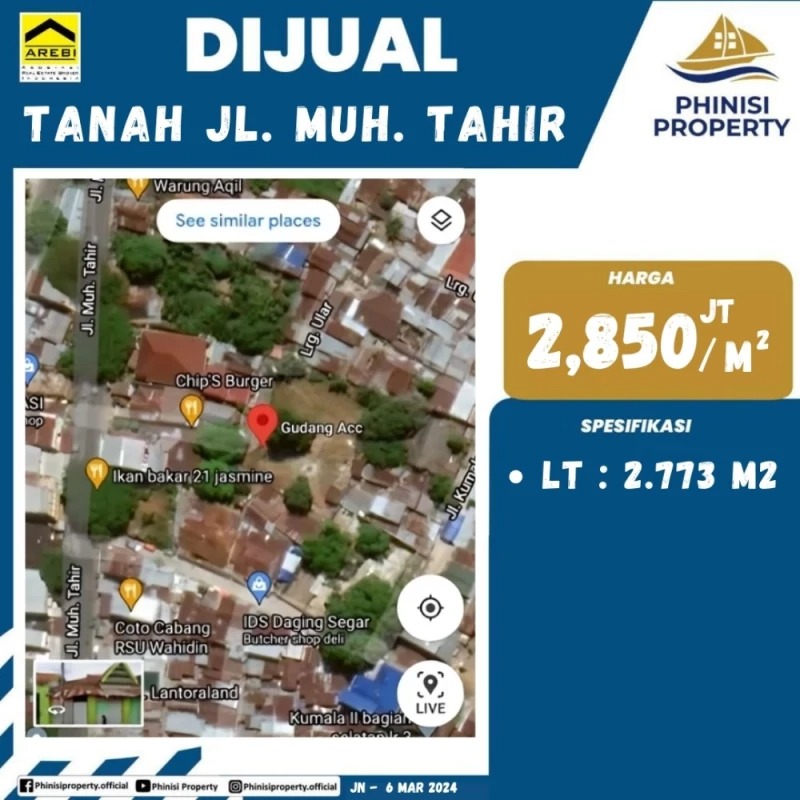 Dijual Kavling Tanah Jalan Muh. Tahir
