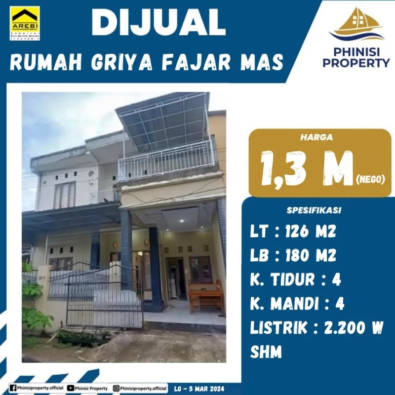 Dijual Rumah Griya Fajar Mas