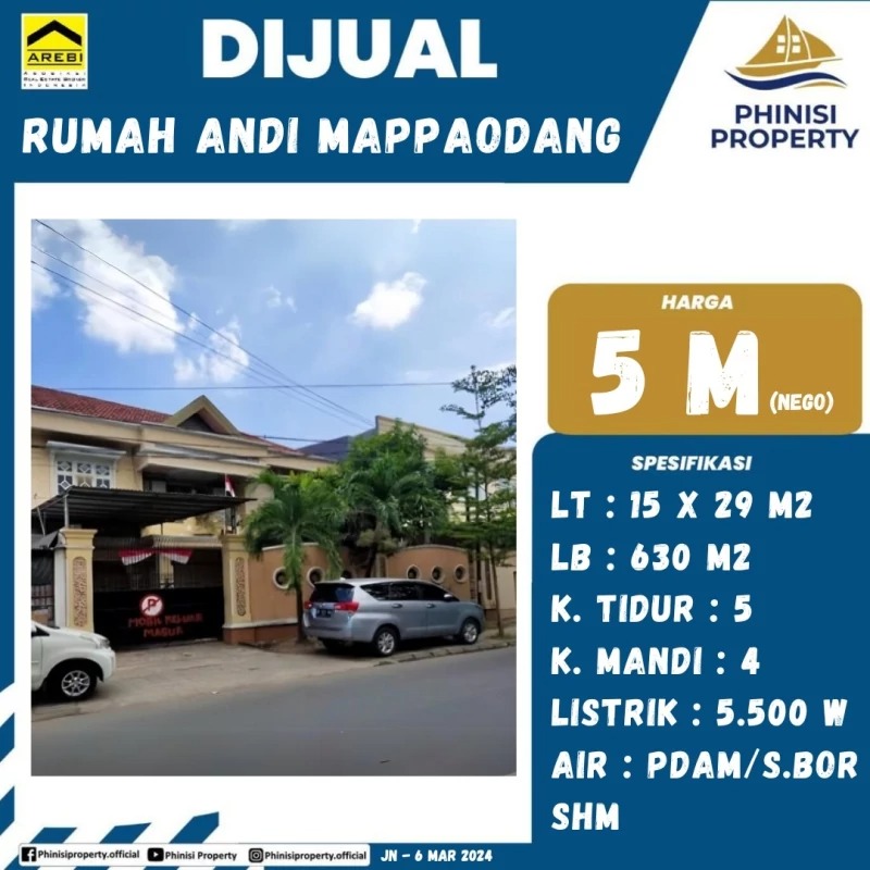 Dijual Rumah Jalan Andi Mappaodang