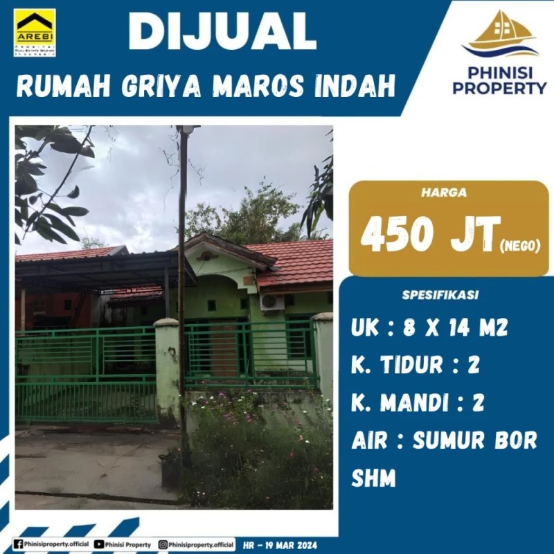 Dijual Rumah Griya Maros Indah