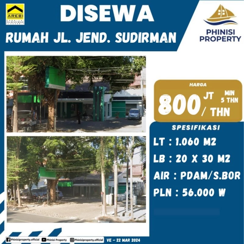Disewa Rumah Jalan Jendral Sudirman