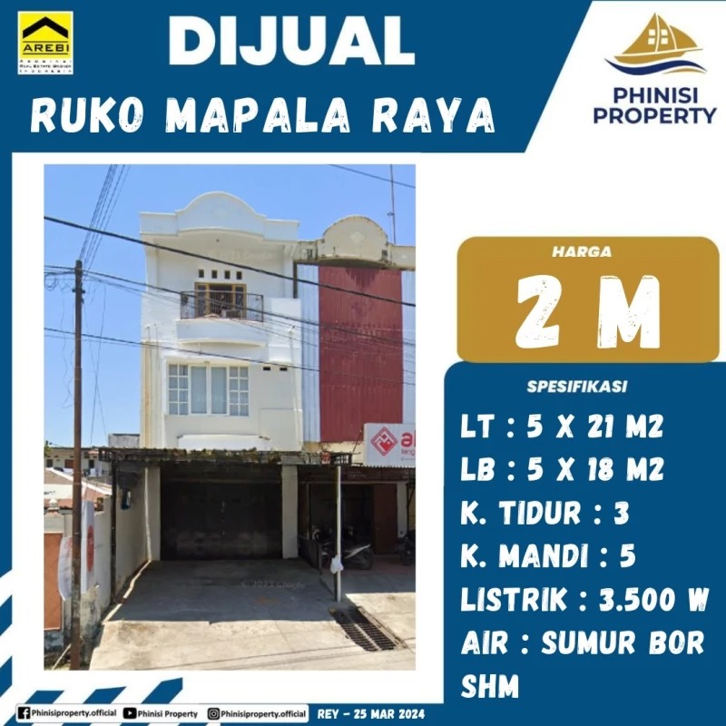 Dijual Ruko Jalan Mapala Raya