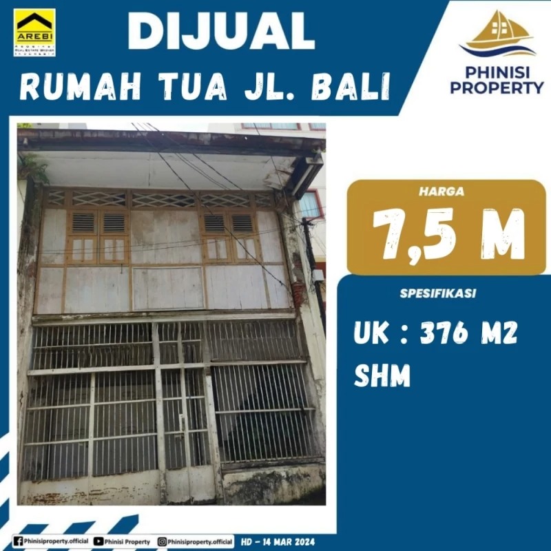 Dijual Rumah Tua Jalan Bali