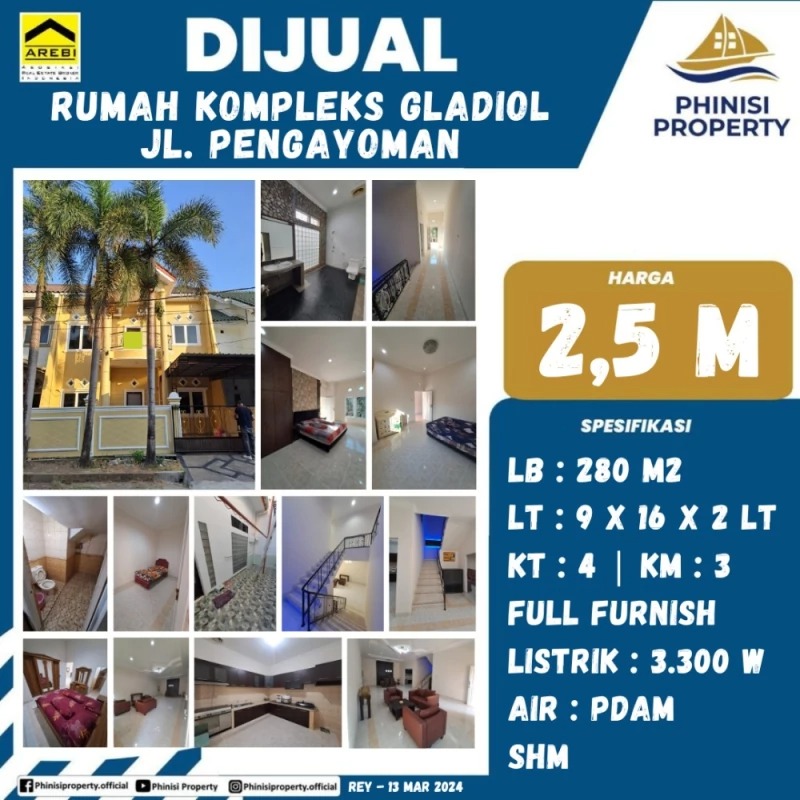 Dijual Rumah Kompleks Gladiol Jalan Pengayoman