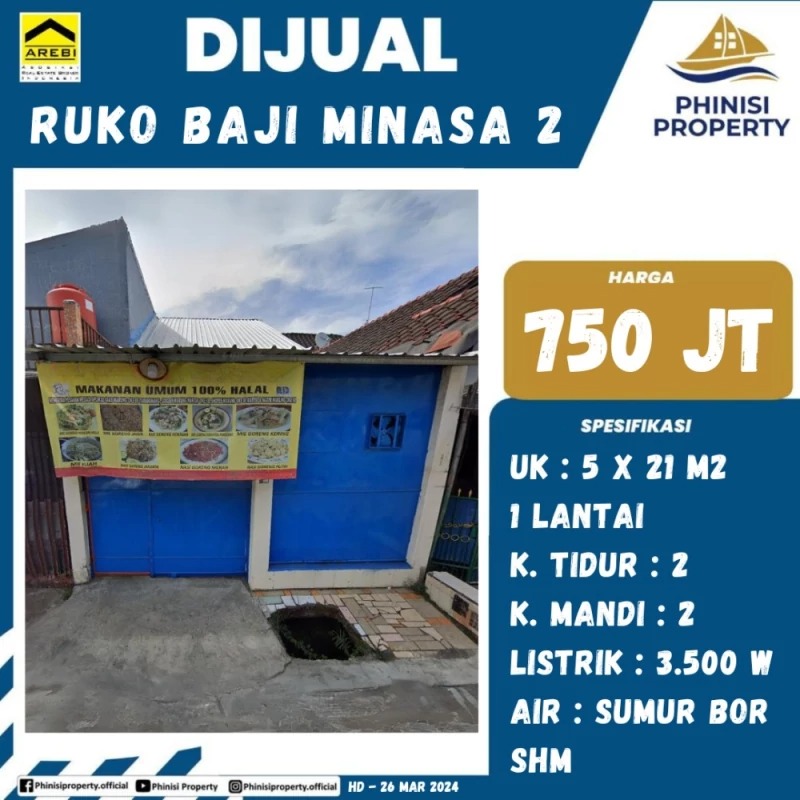 Dijual Ruko Jalan Baji Minasa 2