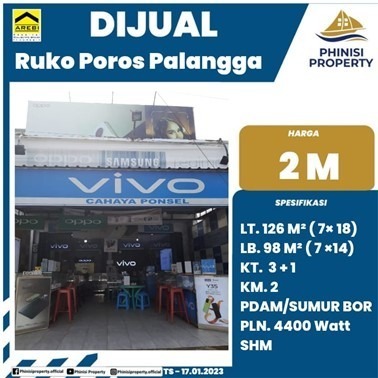 Dijual Ruko Poros Jalan Pallangga Gowa