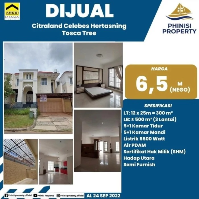 Dijual Rumah Tosca Tree Citraland Celebes Hertasning