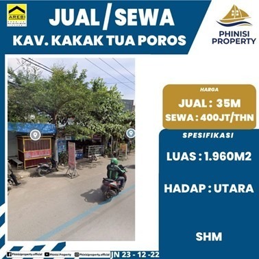 Dijual / Disewa Kavling Tanah Jalan Kakak Tua Poros