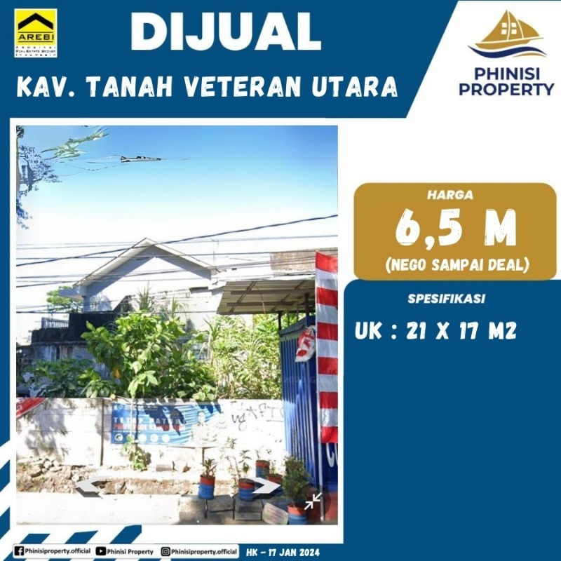 Dijual Kavling Tanah Jalan Veteran Utara