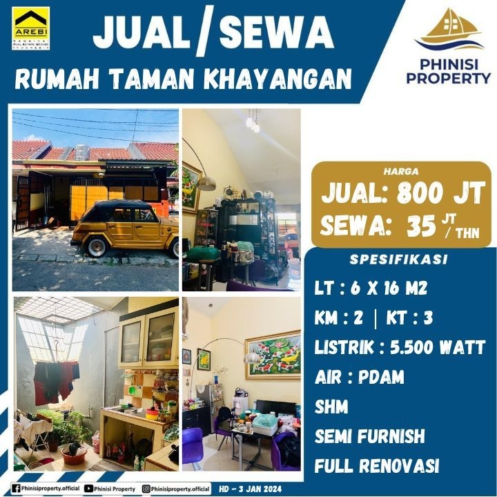 Dijual / Disewa Rumah Taman Khayangan Tanjung Bunga