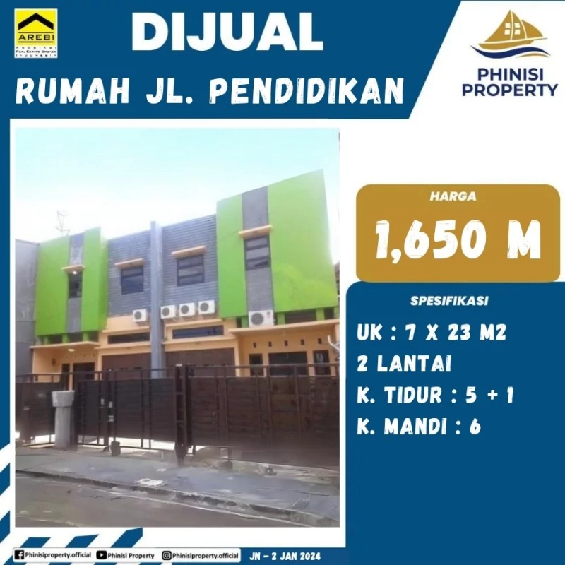 Dijual Rumah Jalan Pendidikan