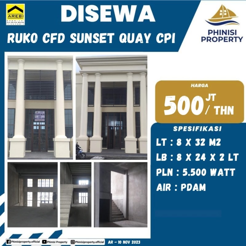 Disewa Ruko CFD Sunset Quay CPI