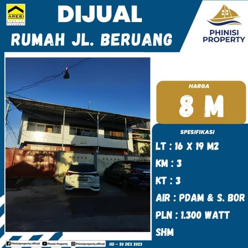 Dijual Rumah Jalan Beruang