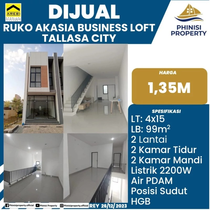 Dijual Ruko Akasia Business Loft Tallasa City