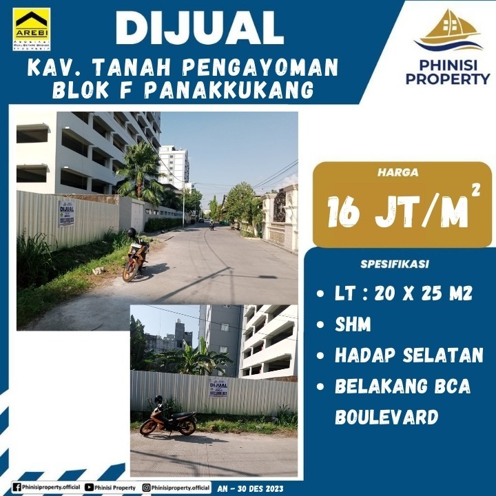 Dijual Kavling Tanah Pengayoman Blok F Panakkukang