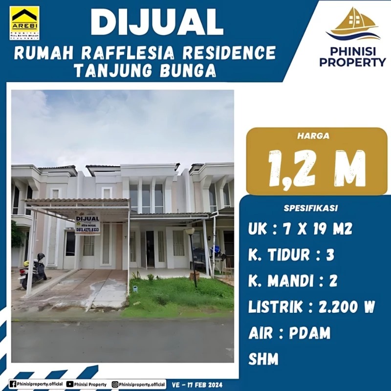 Dijual Rumah Rafflesia Residence Tanjung Bunga