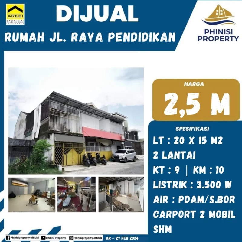 Dijual Rumah Jalan Raya Pendidikan