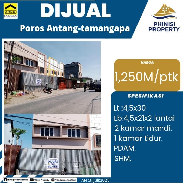 Dijual Ruko Poros Antang Tamangapa