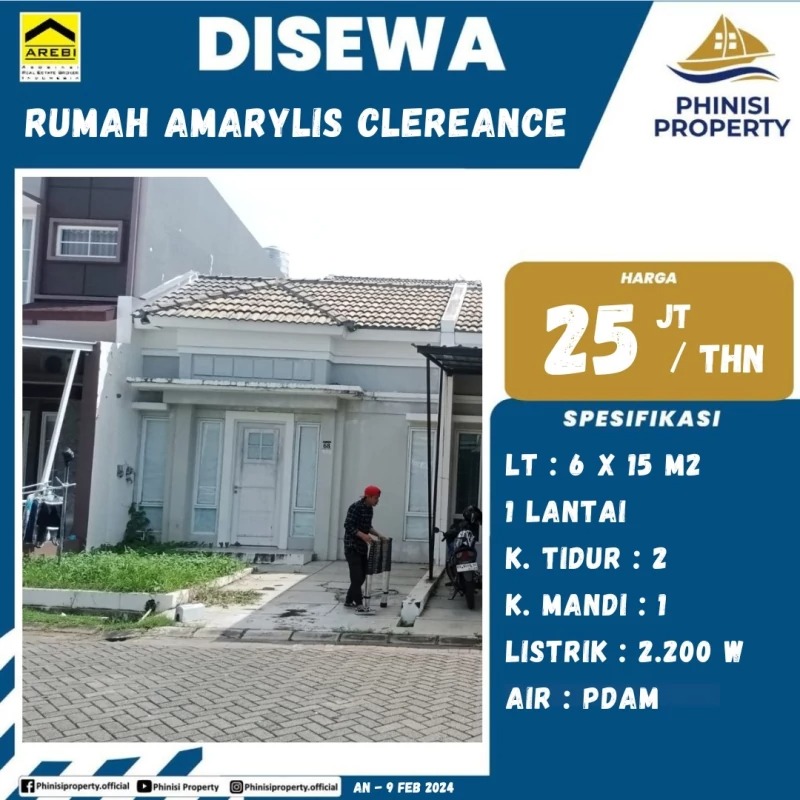 Disewa Rumah Kompleks Amarylis Clereance Tanjung Bunga